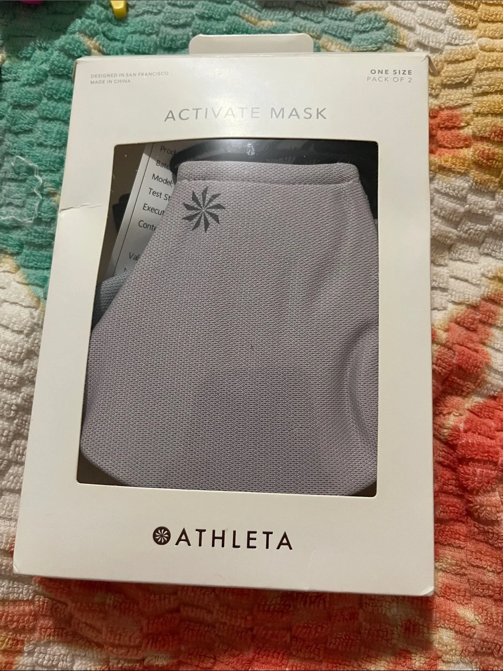 Athleta Activate Mask Pack of 2 in Light Gray and Heather Gray